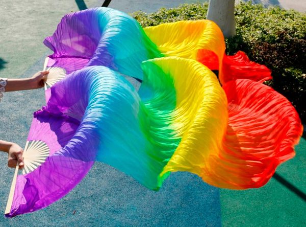 

2016 женские высококачественные китайские шелковые вуали танцевальные фанаты пара поклонников танца живота дешевые горячие продажи 6 цветов, Black;red