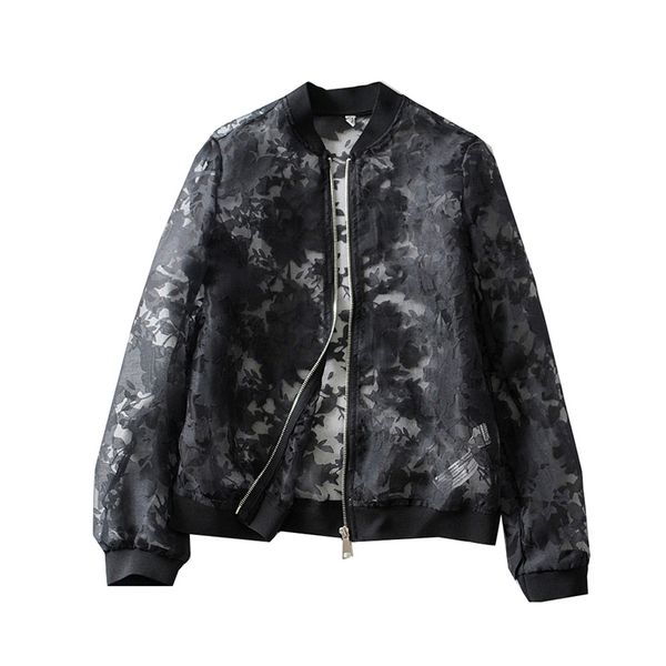 

spanish style early autumn new black short women's jacket ins super fire translucent organza jacket coat tide ml080, Black;brown