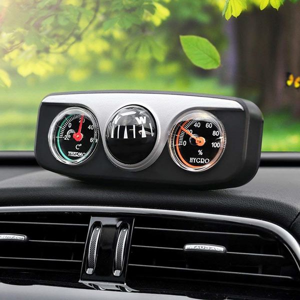 

3 in 1 car compass with thermometer and hygrometer