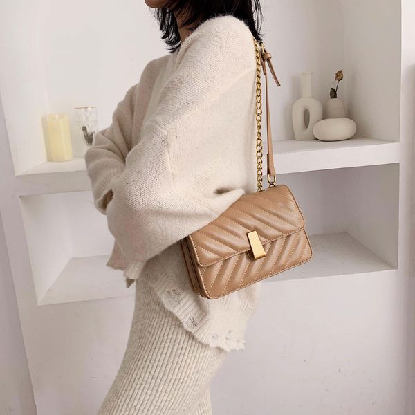 

vintage small flap handbag tote high french stylish small diamond lattice bat clutch female tote leather messenger handbag chain