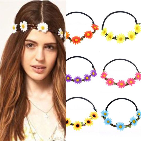 Sunflower Crown Hats Caps Hair Wreath Bridal Headpiece Festivals