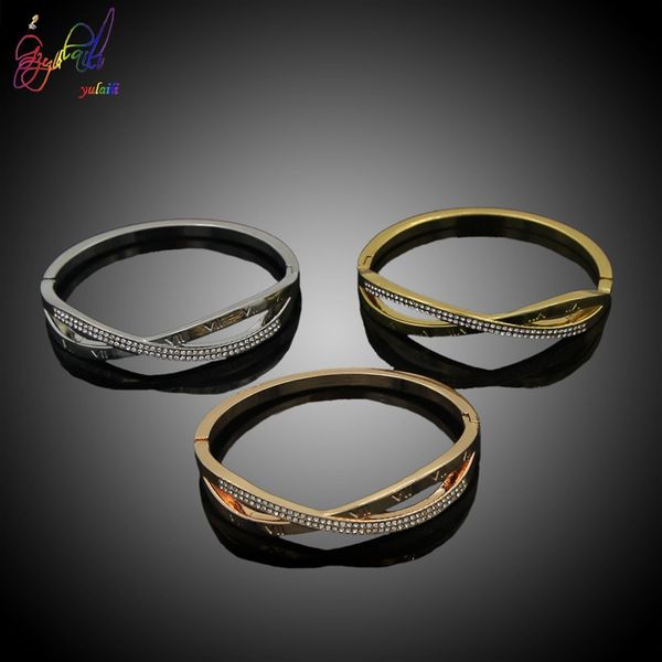 

yulaili 2019 new simple unique design three color rose gold silver gold color bracelet jewelry for girl gift, Golden;silver