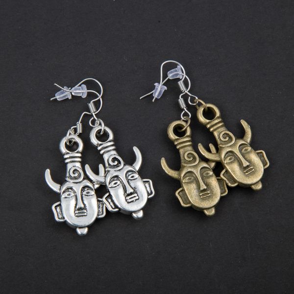 

древний серебро бронза сверхъестественное viking warrior шарм подвеска крюк уха серьги креативный женщины дамы серьги ювелирные изделия лучш, Silver