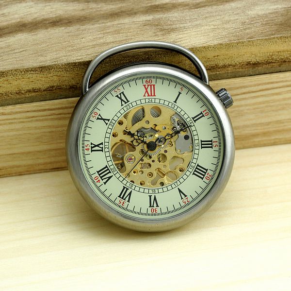 

new arrive antique vintage mens mechanical pocket watch hand wind watches with chain relogio bolso, Slivery;golden