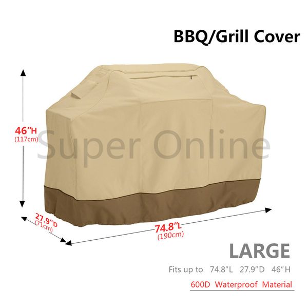 

outdoor camping beige brown bbq cover gas barbecue covers waterproof grill protection with carry bag kit