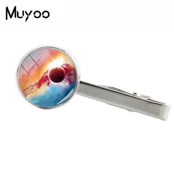 

2020 new galaxy planet tie clip handmade p clip art glass cabochon jewelry silver clips