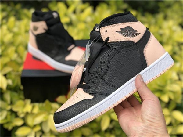 

2020 new authentic high og 1 black crimson tint basketball shoes hyper pink white black 555088 -081 men sports sneakers with box