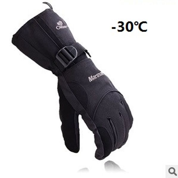 

men winter ski sport waterproof gloves double gloves black -30 degree warm riding snowboard motorcycle