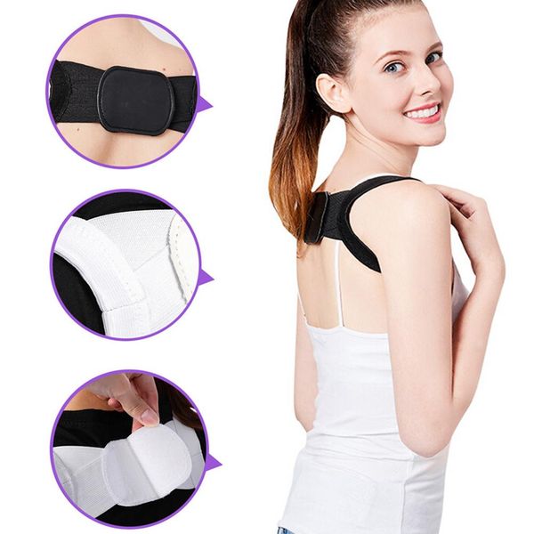 

cinturÃ³n corrector de espalda hueca elÃ¡stico hombro postura banda espalda soporte, Black;blue