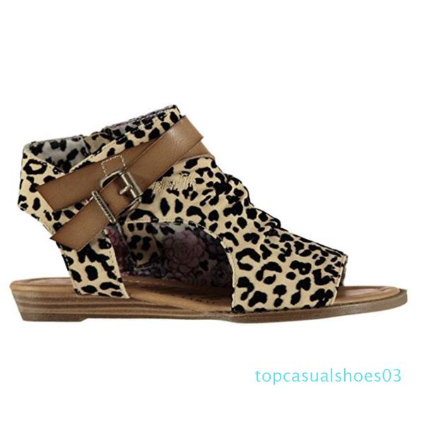 

2020 summer strap sandals women flats open toe leopard casual shoes rome plus size thong sandals ladies shoes woman t03, Black