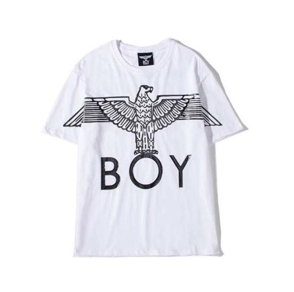 

eagle print t-shirt summer men and women t-shirt couple eagle letter printing cotton loose round neck short t online wholesale and retail, White;black