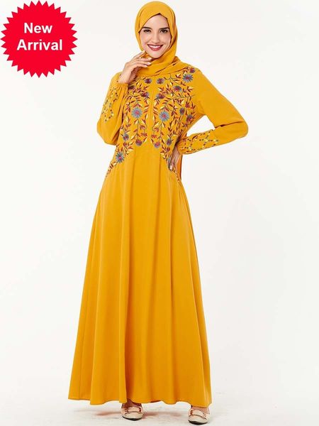

mc209165 zipper embroidered casual long (no headscarf) dress islamic fashion plus size turkish vestidos musulmanes, Red