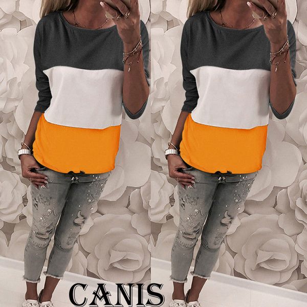 

3 color s-xl plain t shirt women patchwork solor elastic basic t-shirts female casual long sleeve t-shirt, White