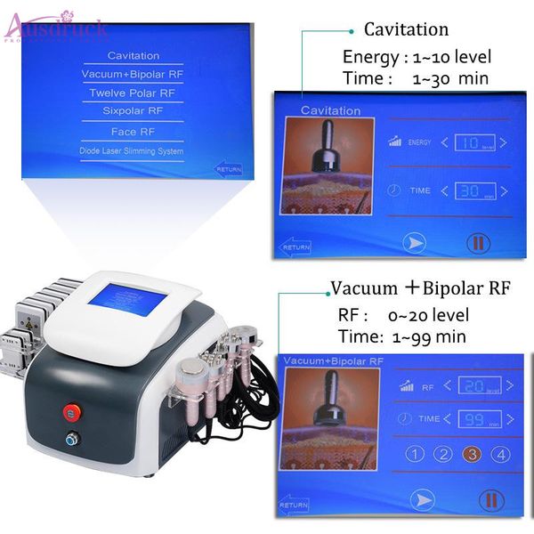 

very good use uk shipping 40k ultrasonic cavitation 3handles rf radio frequency skin face lifting 8pads lipo laser lllt laser body shaping