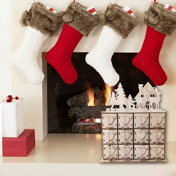 

diy wedding ornaments jewelry box with key new year wooden advent calendar house christmas deer decor natural crafts supplies