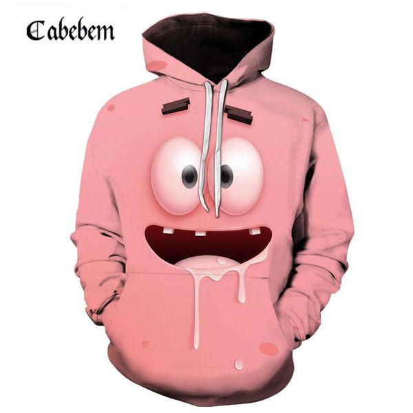

fashion men casual hoodies anime cartoon 3d digital printing pullover funny hip hop sweatshirt long sleeve pocket sportswear, Black