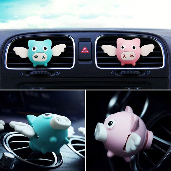 

adeeing cartoon cute car flying pig fragrance auto parfum air outlet freshener perfume aroma clip auto car interior accessory