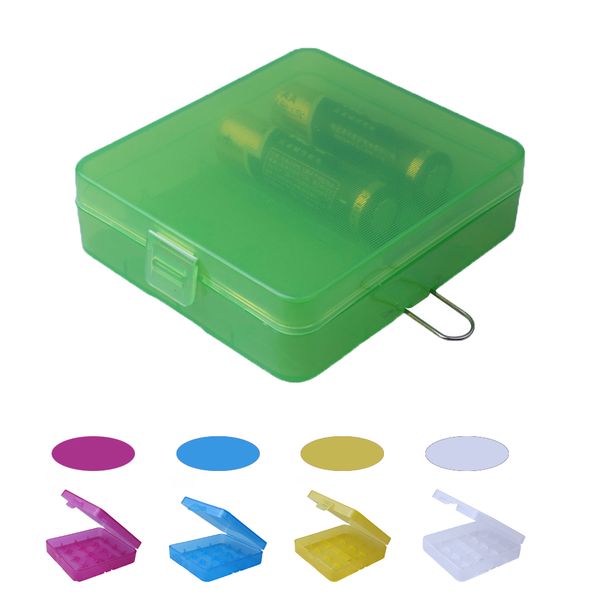 

battery storage box case for 4 x 18650 batteries holder store boxes holder multi-color universal transparent container