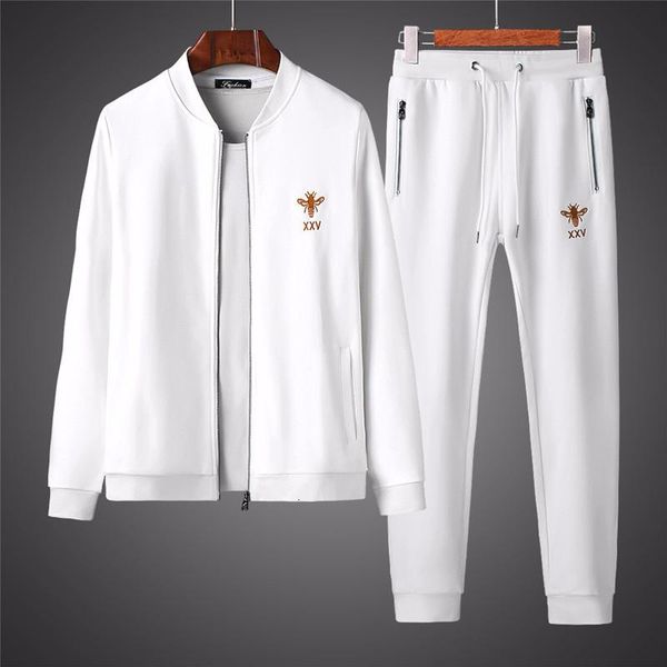 

autumn and winter new men's hooded cardigan sweater trend men's fashion high-end personality sports and leisure two-piece set d274, Gray