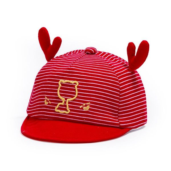 

children's ball cap cute little antler sunshade sunscreen cap fashion breathable cotton versatile baby cap visor, Yellow