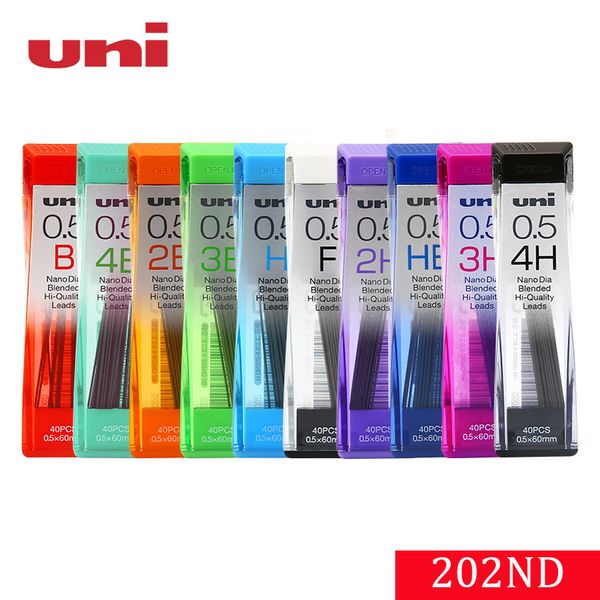 

uni 202nd 0.3/0.5/0.7/0.9 mm mechanical pencil leads hb 2b b h 4h 3h 2h 3b 4b office & school stationery supplies 6 pieces, Blue;orange