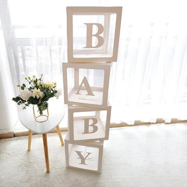 

letter transparent boxes special party 4pcs love baby wedding room birthday cube transparent boxes balloon packing box diy