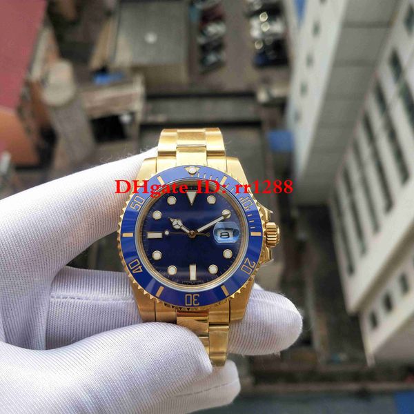 

4 color n factory diving watch 116618lb v7 eta 2813 automatic ceramic bezel 40mm date blue dial 18k yellow gold 116618 116610 men watche