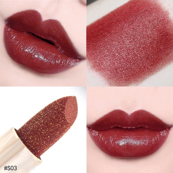 

professional lipstick waterproof long lasting nude pigment starry sky shining shimmer lipstick luxury makeup cosmetic tslm2