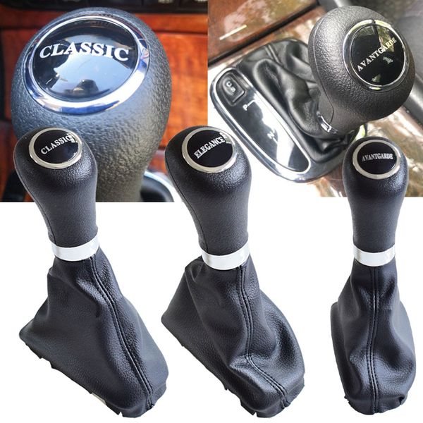 

fit for c class w203 w209 classic avantgarde elegance automatic car gear shift knob with leather dust-proof cover