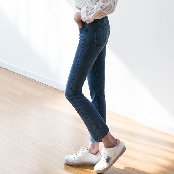 

ковбой capri weila брюки женского высокой талии светлого цвет корейского стиль cowboy weila штаны для похудения южной кореи женские джинсов, Blue