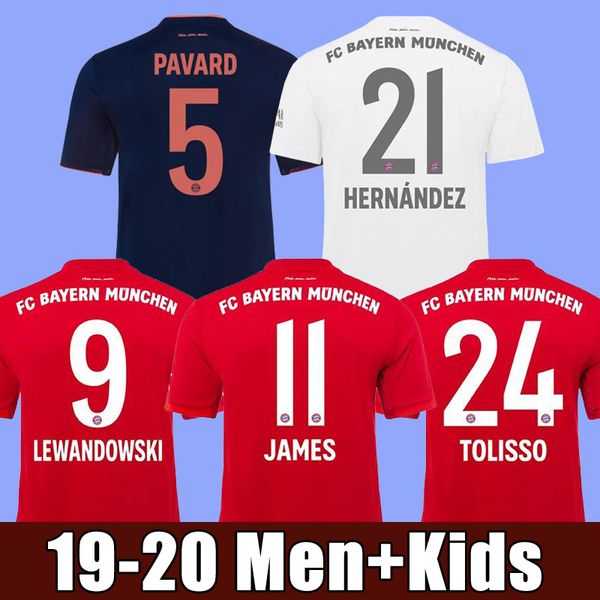 

Chaep Thailand 19 20 Bayern Munich PAVARD DAJAKU Soccer jersey 2019 2020 LEWANDOWSKI MULLER HERNANDEZ Football shirt Men Kids sets uniforms