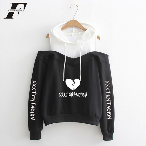 

2019 xxxtentacion hoodies men cotton long sleeve overiszed hoodies sweatshirts harajuku off-shoulder exclusive hooded clothes, Black