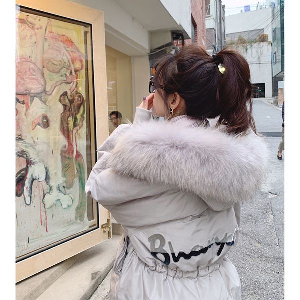 

mishow 2019 winter women 90% duck down warm coat fur collar hooded mid long female fashion thick down jacket mx19d8901, Black