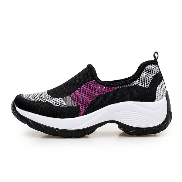 

2019 new style sports casual netting surface breathable dance shoes sports footwear foot covering elevator shoes p1838, Black