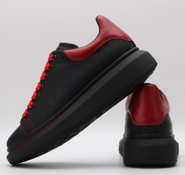 

luxury designer casual shoes classic white stitching casual men and women shoes couples platform shoes with box 35-45, Black