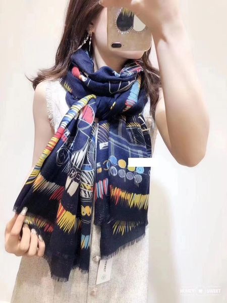 

printing boutique knitted scarf circle loop scarf lady wrap scarves thick warmer neck scarf crochet scarves 100*200cm echarpe women clothes, Blue;gray