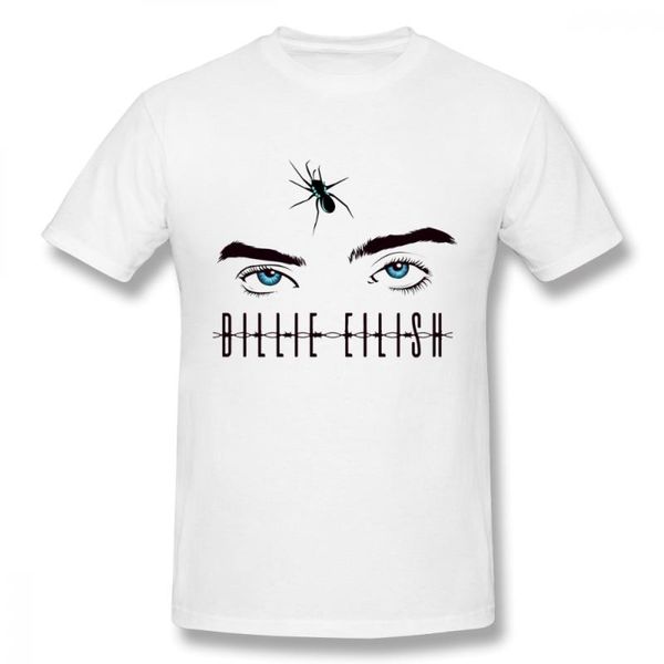 

мужская футболка плюс размер billie eilish graphic печать футболка мужской 2019 стильный camiseta top дизайн модные повседневные, White;black