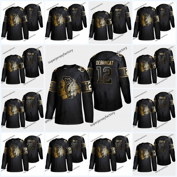 

2019 Golden Edition Jersey Chicago Blackhawks 12 Alex DeBrincat 2Duncan Keith Jonathan Toews 88 Patrick Kane 50 Corey Crawford Hockey Jersey