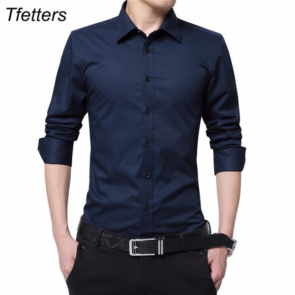 

tfetters 2019 fashion blouse shirt long sleeve business social shirt solid color turn-down plus size work blouse brand clothes, White;black