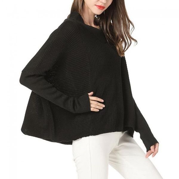 

autumn winter fashion knitted v neck  sweater casual 6 solid color women loose pullover, White;black