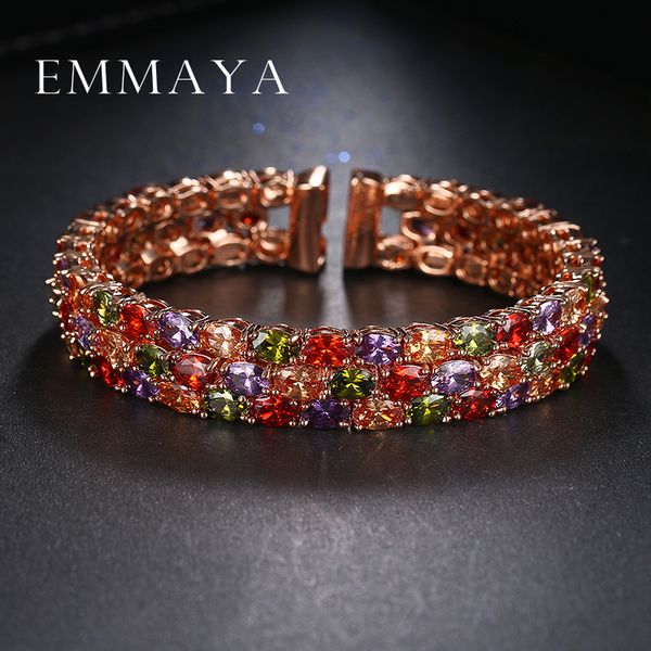 

emmaya new arrival oval shape rose gold colors austrian rhinestones bracelets for women rose gold color pulseira jewelry bijoux, Golden;silver