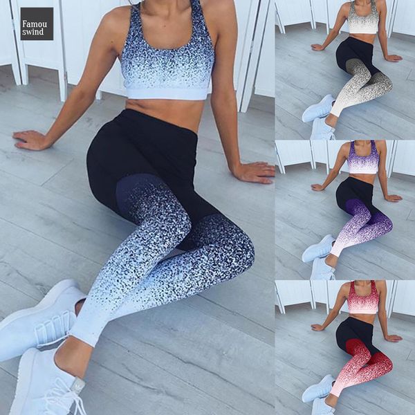 

леггинсы цвета gradient женщина карандаш штаны фитнес высокая талия тонкие брюки тощий pantalon high femme упругие повседневный sweatpant, Black