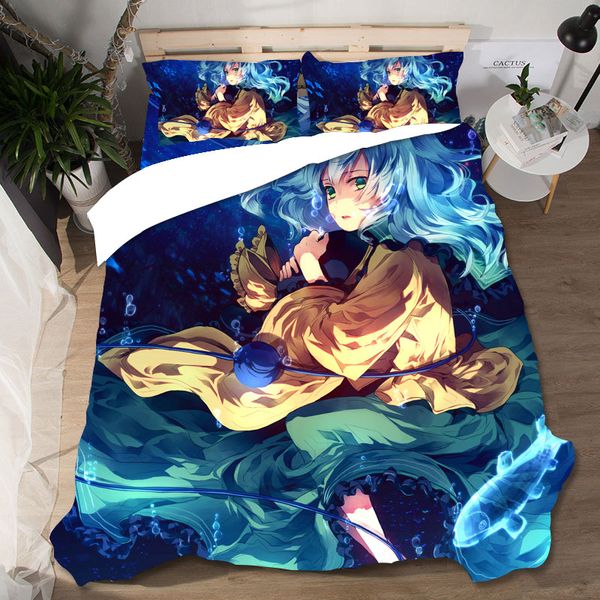 

anime cute girl koishi komeiji printing bed set bed pillowcases home textile lovely printing couple  king size