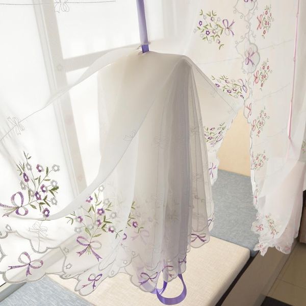 

сад стиль луки вышивка patterns sheer tull окна шторы для спальни гостиная декоративное обработки окон