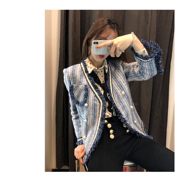 

short coat female spring garment 2019 new korean edition leisure loose baitao college retro-port wind oat tide, Black;brown