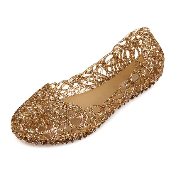 

women summer bird's nest sandals shiny crystal flat jelly shoes flat-bottomed hole shoes female beach sandals, Black