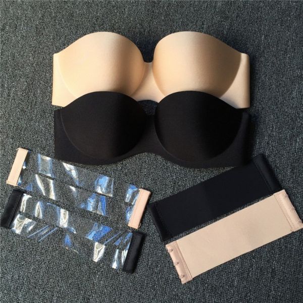 

женщины underwears push up bra невидимый без бретелек бюстгальтеры свадебное платье вечернее липкий силиконовый бюстгальтер новый half cup п, Red;black