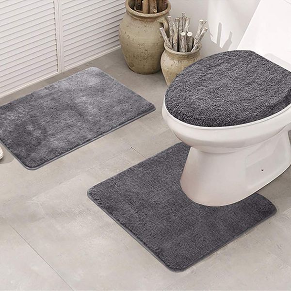 

bathroom mats toilet cover 3pcs/set non-slip fish scale bath mat bathroom kitchen carpet doormats decor d90712