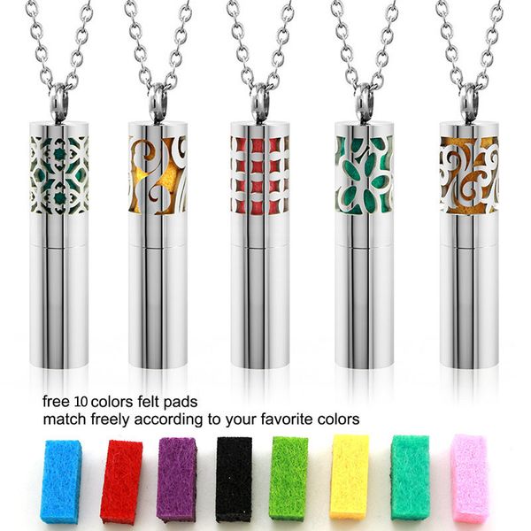 

Cheap Pendants 316l Stainless Steel Round Essential Oil Diffuser Necklace Fashion Aromatherapy Pendant With Free Pads LSJH01-05