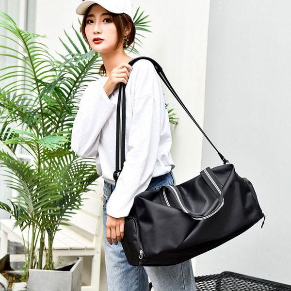 

men women waterproof wet pocket pouch handbag training nylon shoes compartment gym bag yoga travel outdoor duffle fitness sports